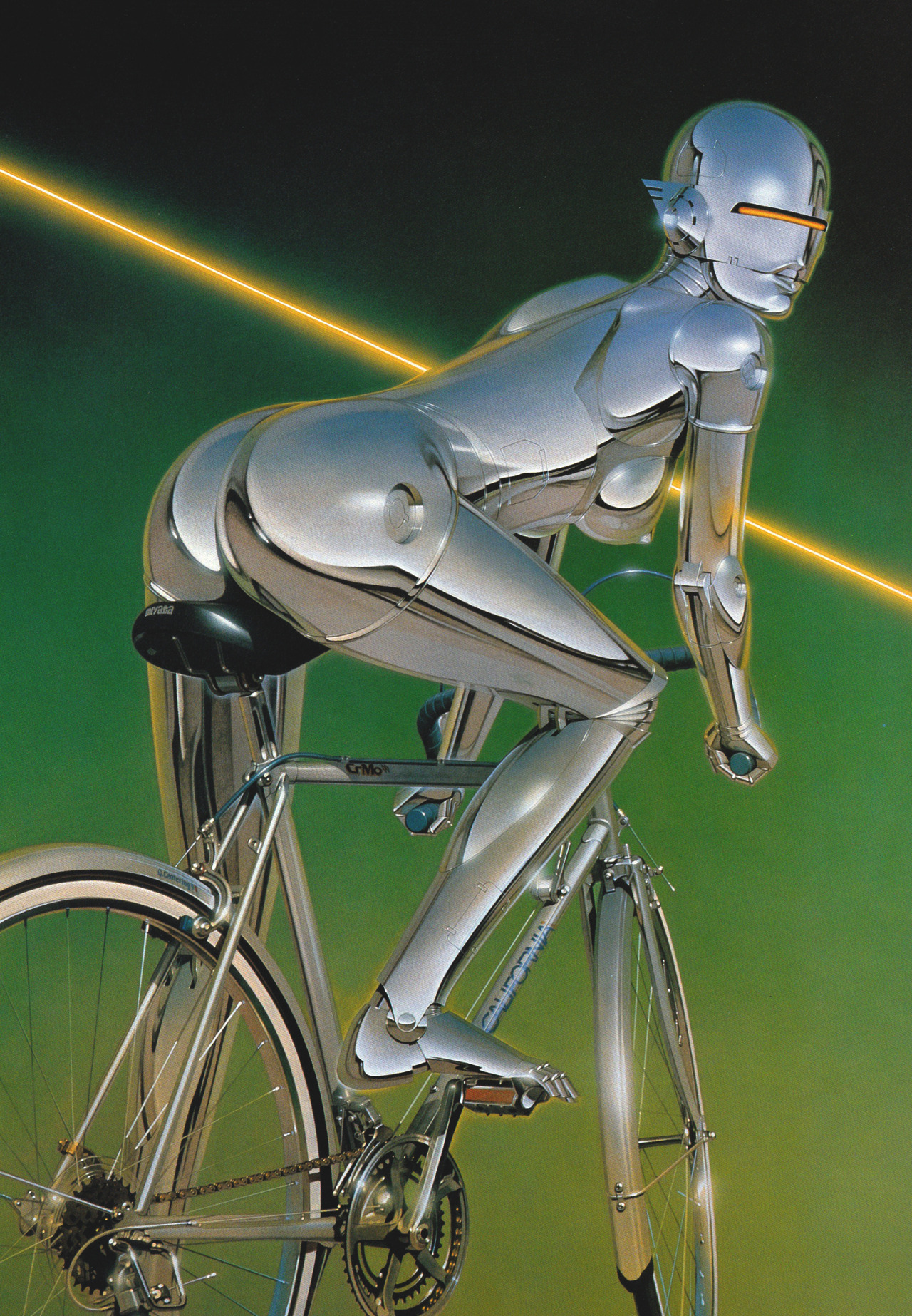 Uma das ilustrações da série Sexy Robot de Hajime Sorayama